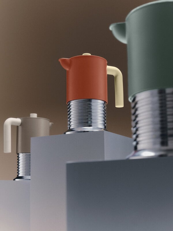 Alessi Vite - caffettiera espresso a induzione, 3 tazze, marrone - crema, immagine decorativa