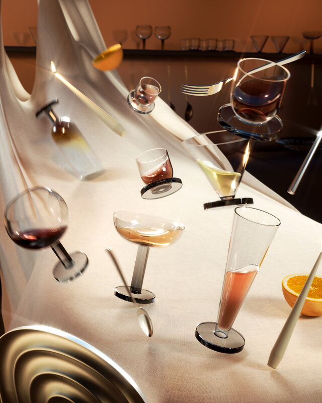 Tom Dixon Puck flute glass, 2 pcs, decoration image