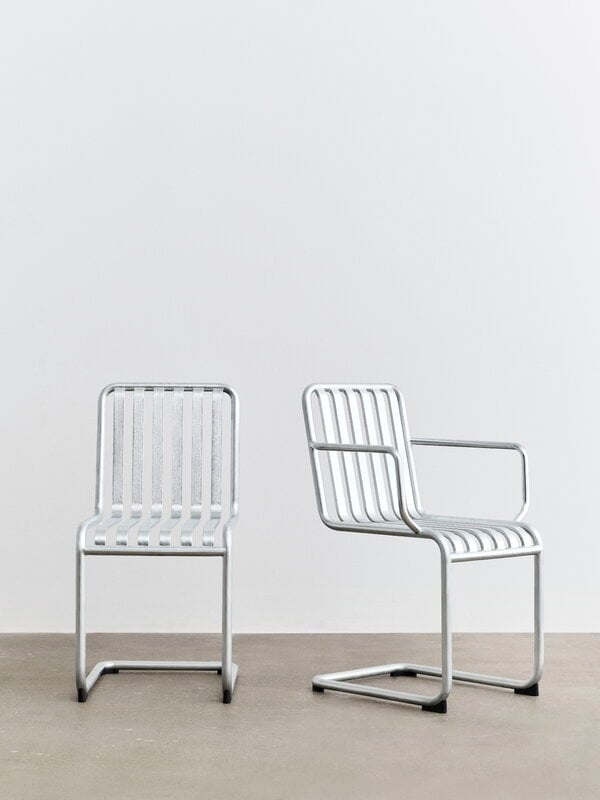 HAY Palissade Cantilever armchair, hot galvanized, decoration image