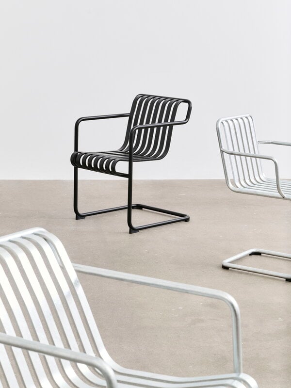 HAY Palissade Cantilever armchair, hot galvanized, decoration image