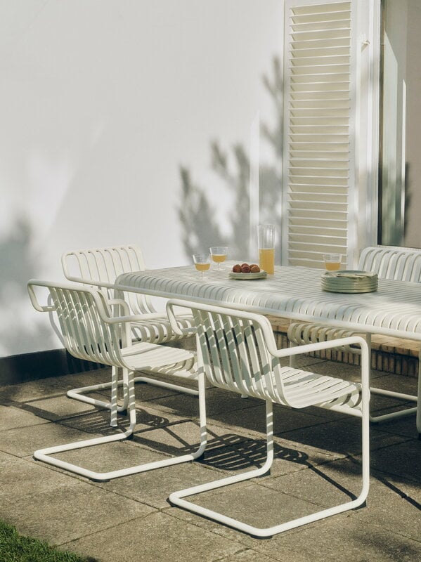 HAY Palissade Cantilever dining armchair, cream white, decoration image