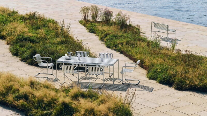 HAY Palissade Cantilever dining armchair, hot galvanized, decoration image