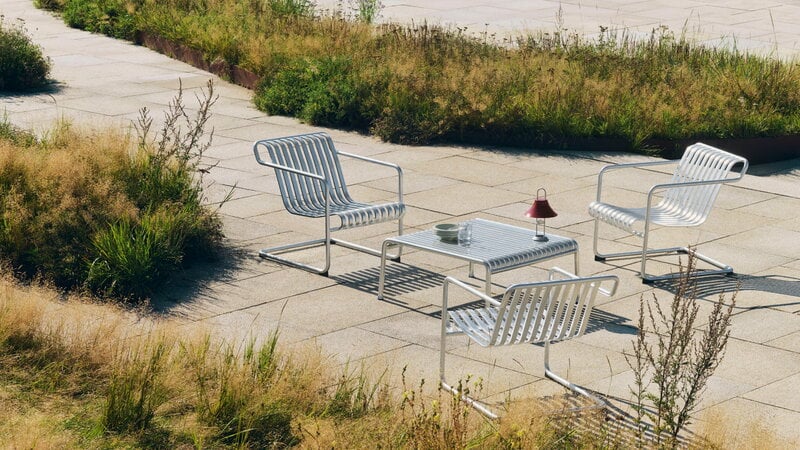 HAY Palissade low table, 81,5 x 86 cm, hot galvanised, decoration image