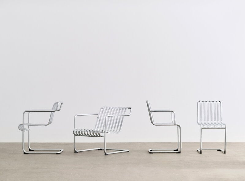 HAY Palissade Cantilever armchair, hot galvanized, decoration image