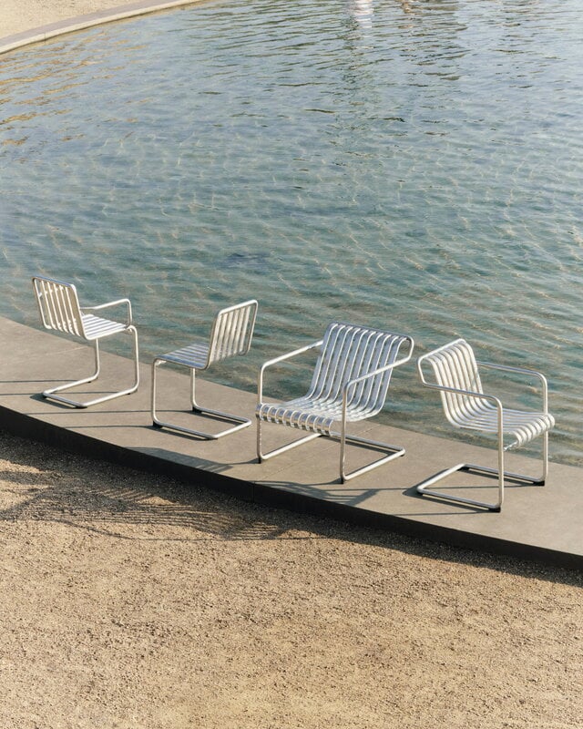 HAY Palissade Cantilever armchair, hot galvanized, decoration image