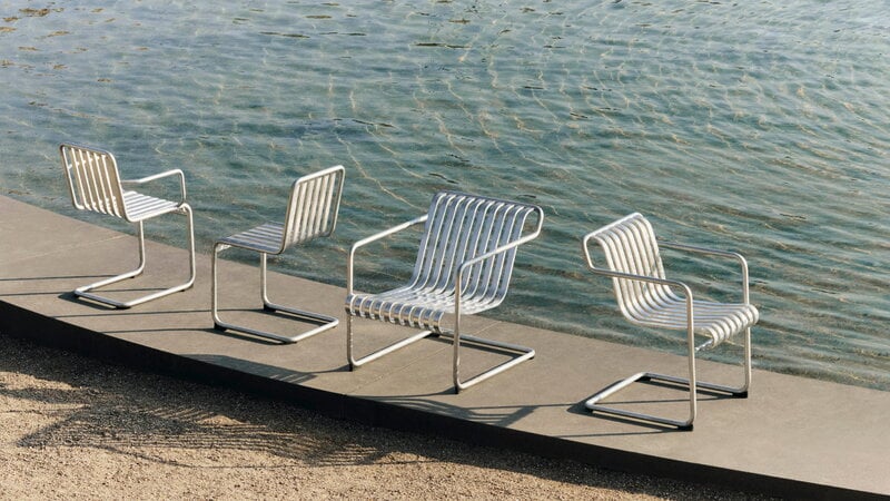 HAY Palissade Cantilever armchair, hot galvanized, decoration image