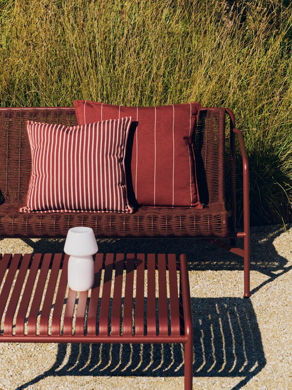 HAY Terrazza cushion, 60 x 60 cm, terracotta narrow stripe, decoration image