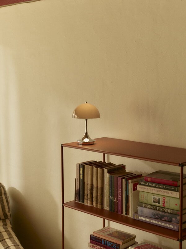 Louis Poulsen Panthella The Originals 250 Portable table lamp, opal brown - chrome, decoration image