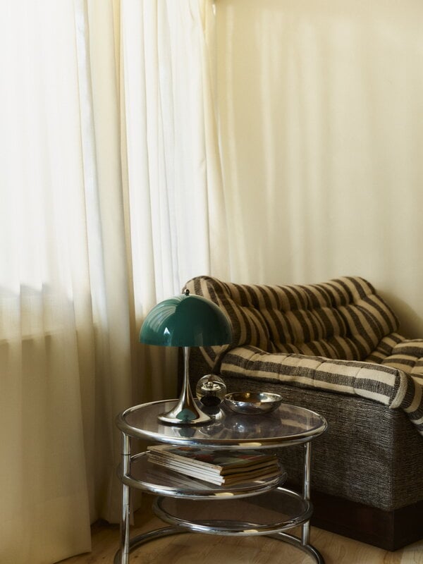Louis Poulsen Panthella The Originals 250 Portable table lamp, opal green - chrome, decoration image