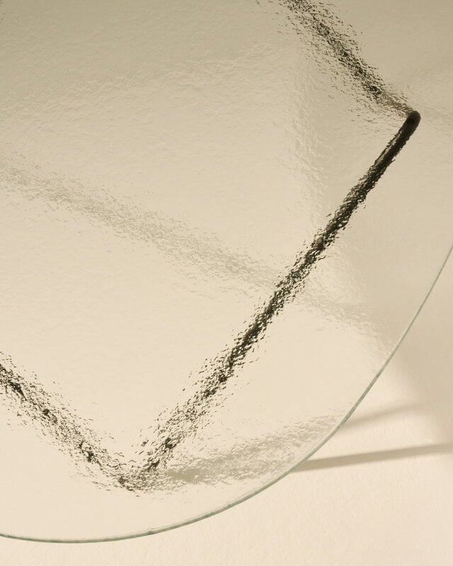 GUBI Pedrera coffee table, black - transparent structured glass, decoration image