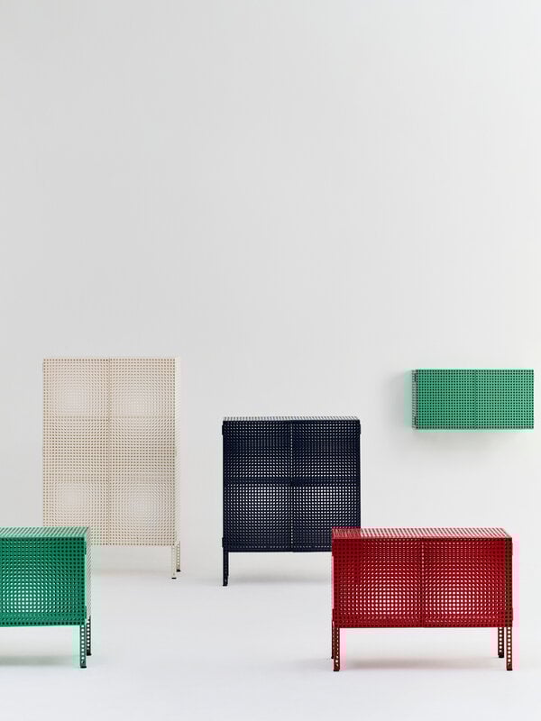 HAY Perforated floor cabinet, small, soft jade | Finnish Design Shop