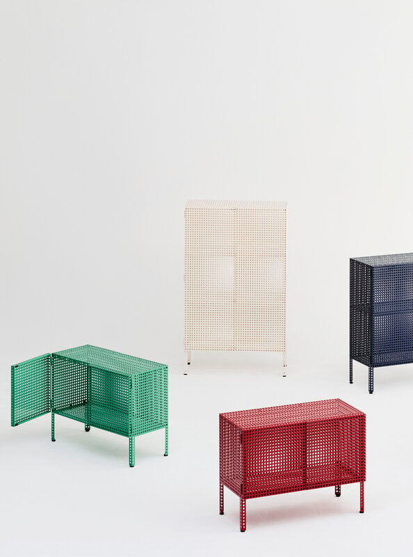 HAY Perforated floor cabinet, small, wine red, decoration image