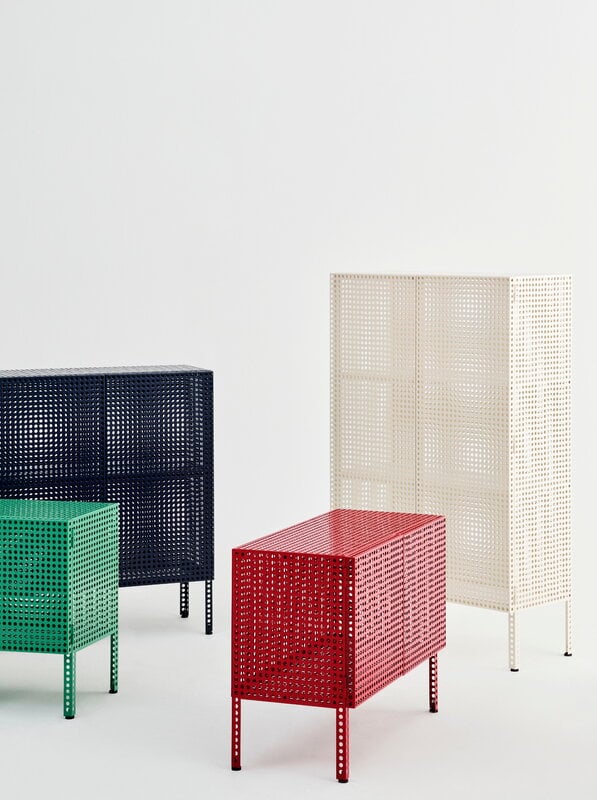 HAY Perforated floor cabinet, small, wine red, decoration image