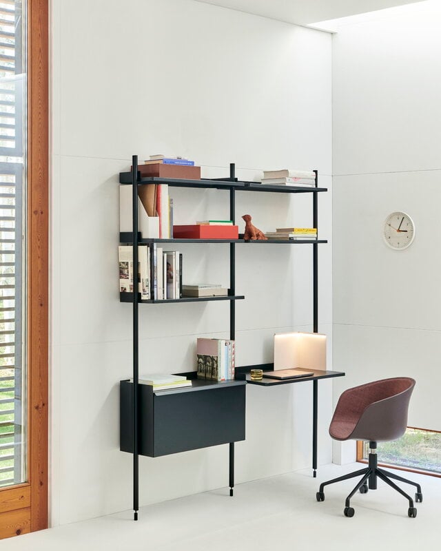 HAY Pier System 12 shelf, 2 columns, PS black, decoration image