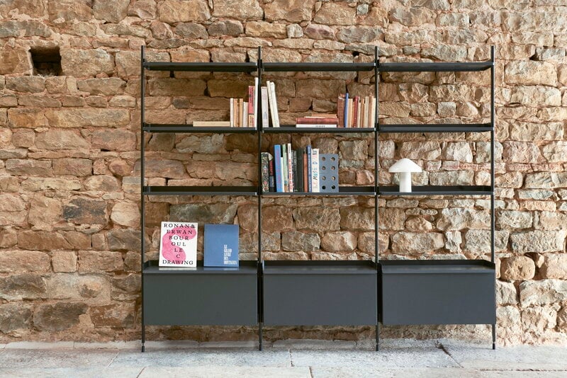 HAY Pier System 133 shelf, 3 columns, PS black, decoration image