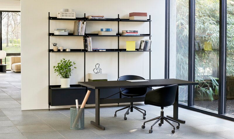 HAY Pier System 133 shelf, 3 columns, PS black, decoration image