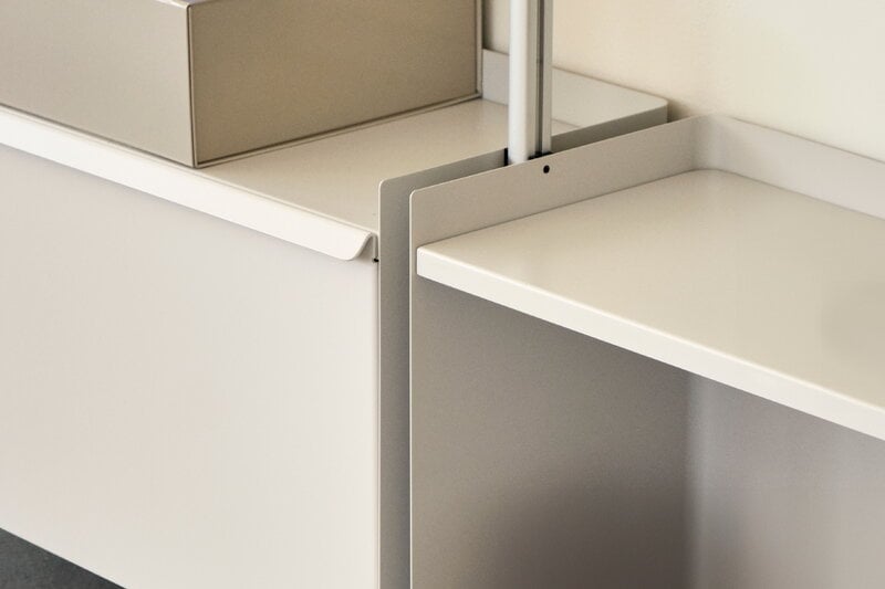 HAY Pier System 132 shelf, 2 columns, PS white - aluminium, decoration image