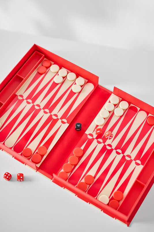 Printworks Classic - Kunst des Backgammon, rot - cremefarben, dekorationsbild