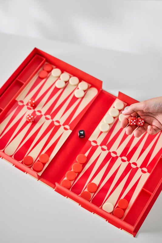 Printworks Classic - Kunst des Backgammon, rot - cremefarben, dekorationsbild