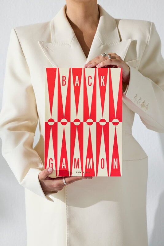 Printworks Classic - Kunst des Backgammon, rot - cremefarben, dekorationsbild