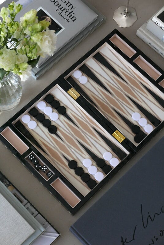 Printworks Lacquered Backgammon, Black, decoration image