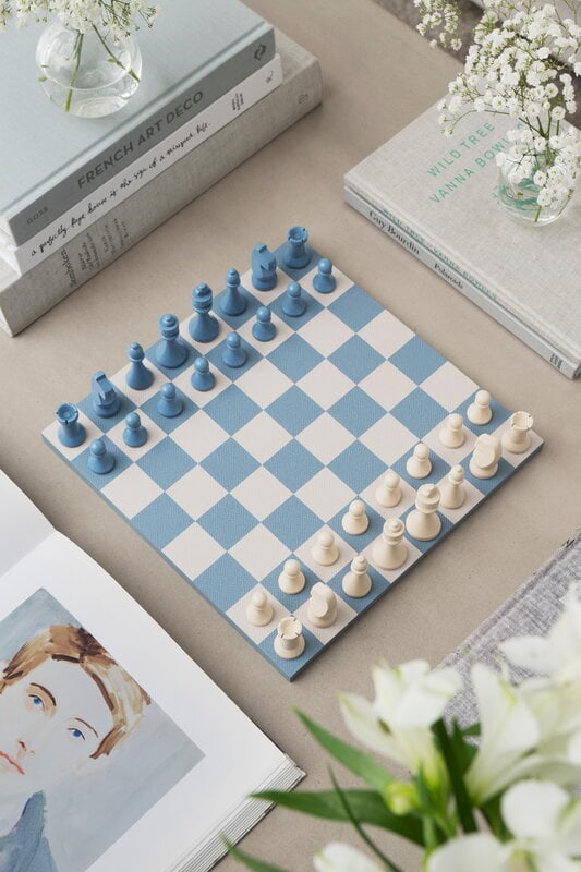 Printworks Reverra - Chess, beige - blue, decoration image