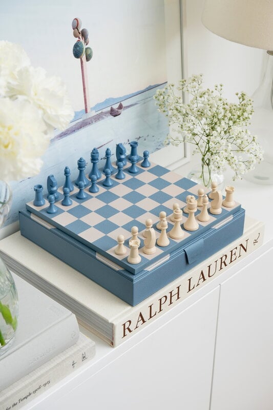Printworks Reverra - Chess, beige - blue, decoration image