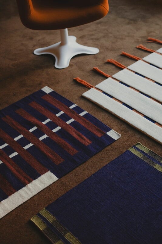 Woven Works Trace rug, dark blue, decoration image