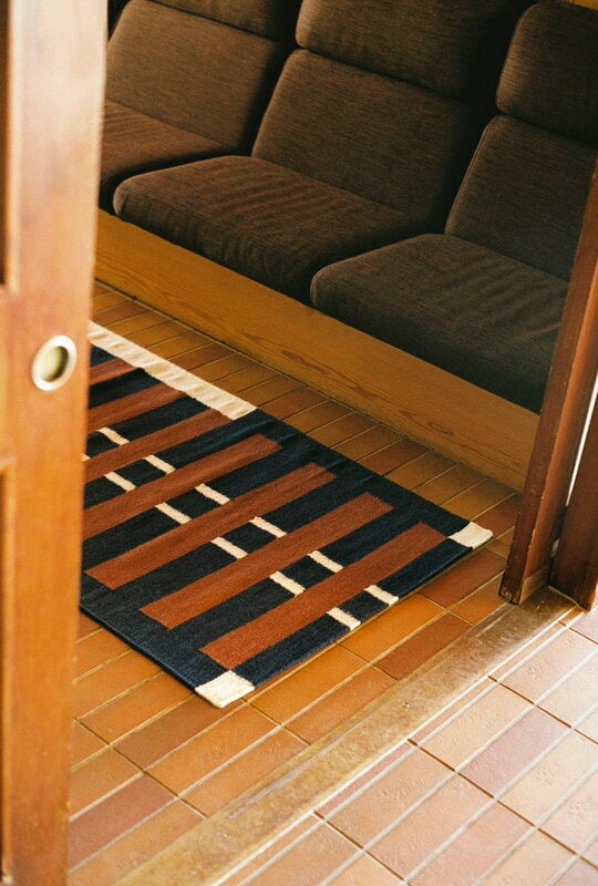 Woven Works Trace rug, dark blue, decoration image