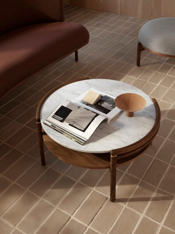 Carl Hansen & Søn RF1905 Sideways coffee table, walnut - Bianco Carrara marble, decoration image