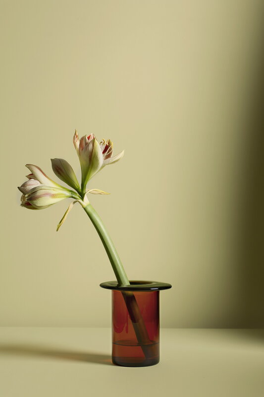 Nedre Foss Rabarbra vase, green amber, view 3