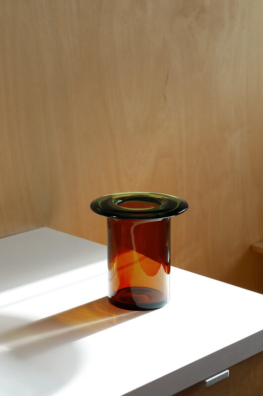 Nedre Foss Rabarbra vase, green amber, view 2