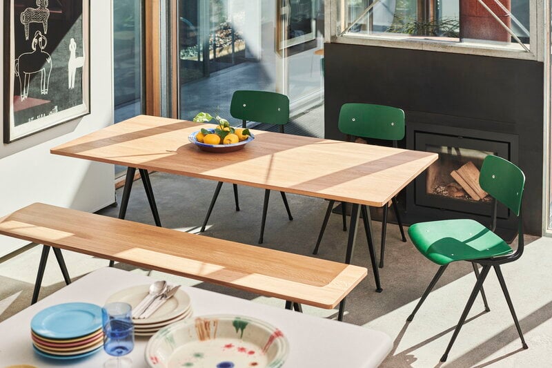HAY Pyramid 02 table, 190 x 85 cm, black - lacquered solid oak, decoration image
