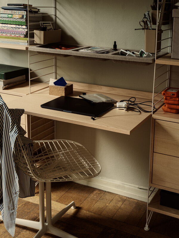String Furniture String work desk, 78 x 58 cm, ash, view 2
