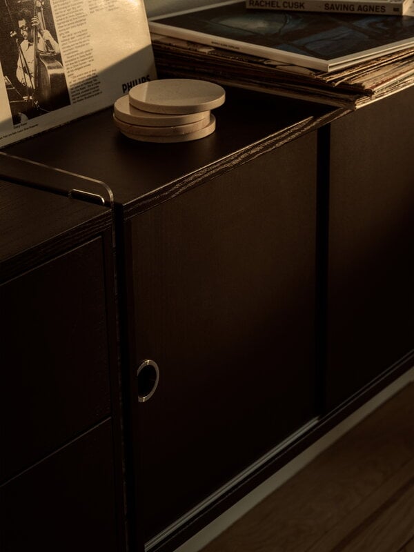 String Furniture String chest with 2 drawers, 58 x 30 cm, black stained ash, view 2