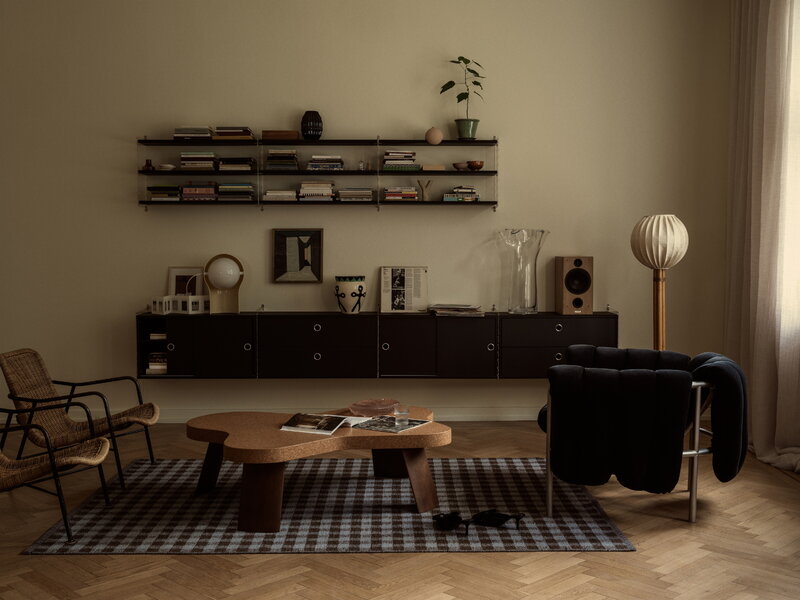 String Furniture String chest with 2 drawers, 58 x 30 cm, black stained ash, view 5