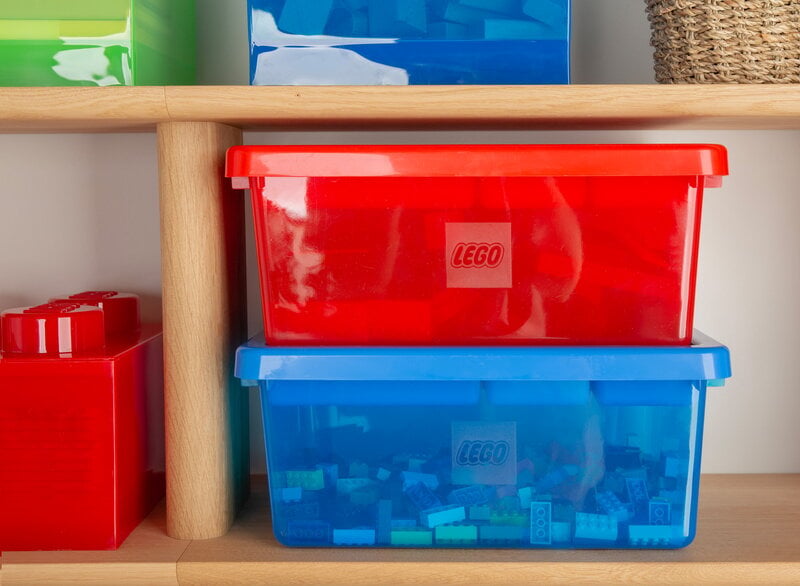 Room Copenhagen Lego Sort & Store box, medium, red, decoration image