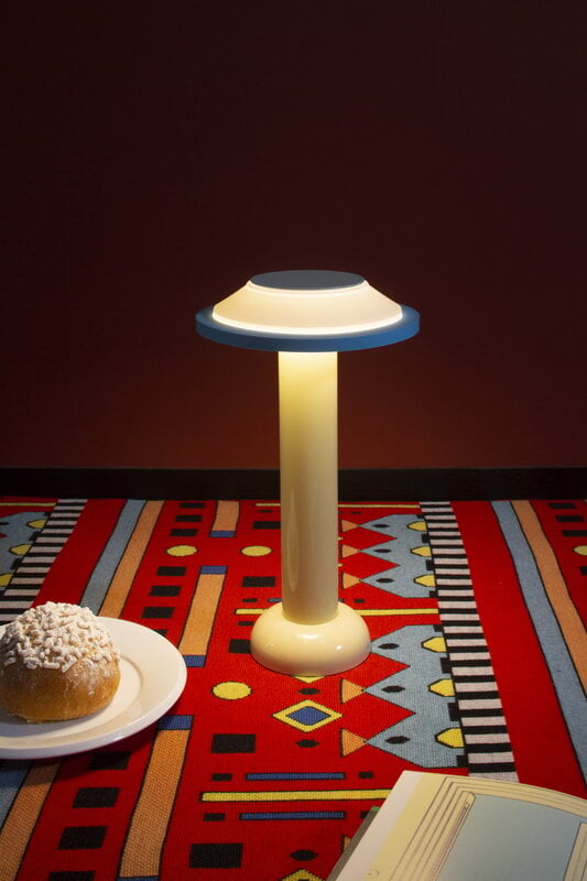 Sowden PL2 portable table lamp, yellow - white | Finnish Design Shop