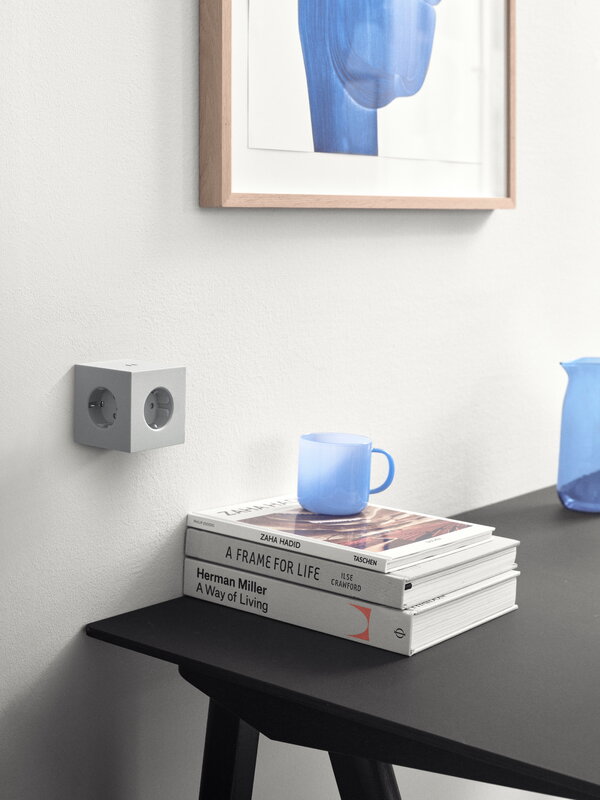 Avolt Square 2 USB-C wall socket extender, Gotland grey, decoration image