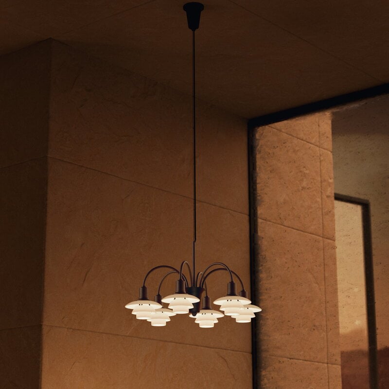 Louis Poulsen PH 1/1 Chandelier 6, Centenary Edition, aged brass - dusty terracotta, decoration image