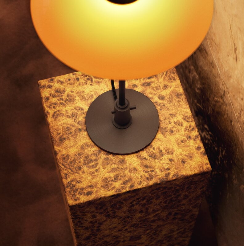 Louis Poulsen PH 3/2 table lamp, Centenary Edition, aged brass - amber - opal white, decoration image