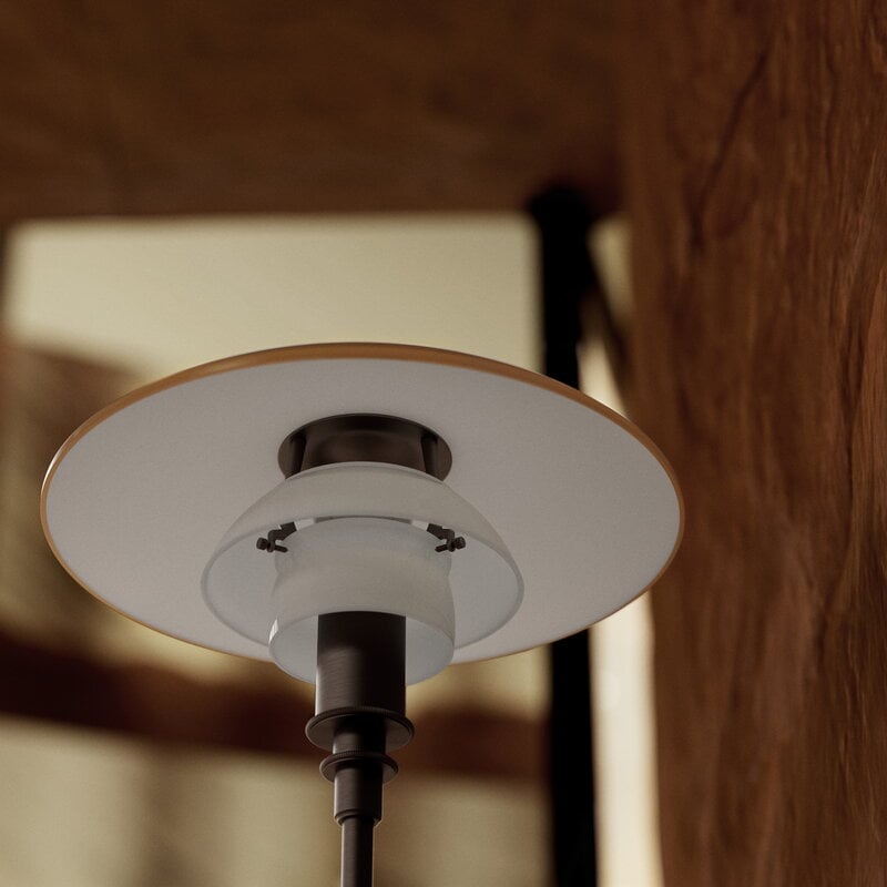 Louis Poulsen PH 3/2 table lamp, Centenary Edition, aged brass - amber - opal white, decoration image