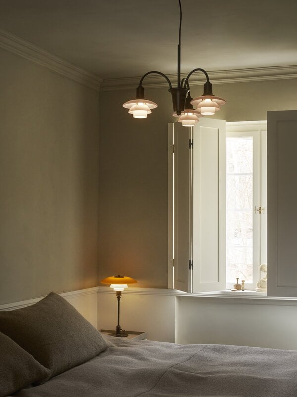 Louis Poulsen PH 3/2 table lamp, Centenary Edition, aged brass - amber - opal white, decoration image