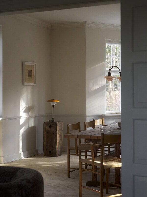 Louis Poulsen PH 3/2 table lamp, Centenary Edition, aged brass - amber - opal white, decoration image