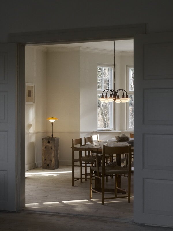 Louis Poulsen PH 3/2 table lamp, Centenary Edition, aged brass - amber - opal white, decoration image