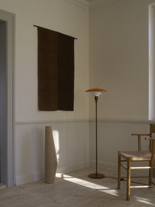Louis Poulsen PH 3 1/2-2 1/2 floor lamp, Centenary Edition, aged brass-amber-opal white, decoration image