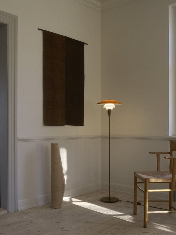 Louis Poulsen PH 3 1/2-2 1/2 floor lamp, Centenary Edition, aged brass-amber-opal white, decoration image