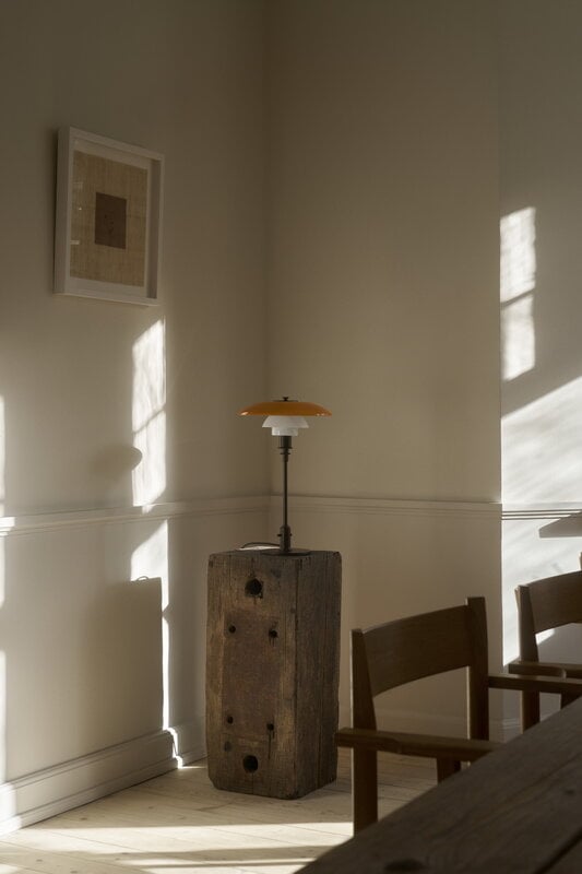 Louis Poulsen PH 3/2 table lamp, Centenary Edition, aged brass - amber - opal white, decoration image