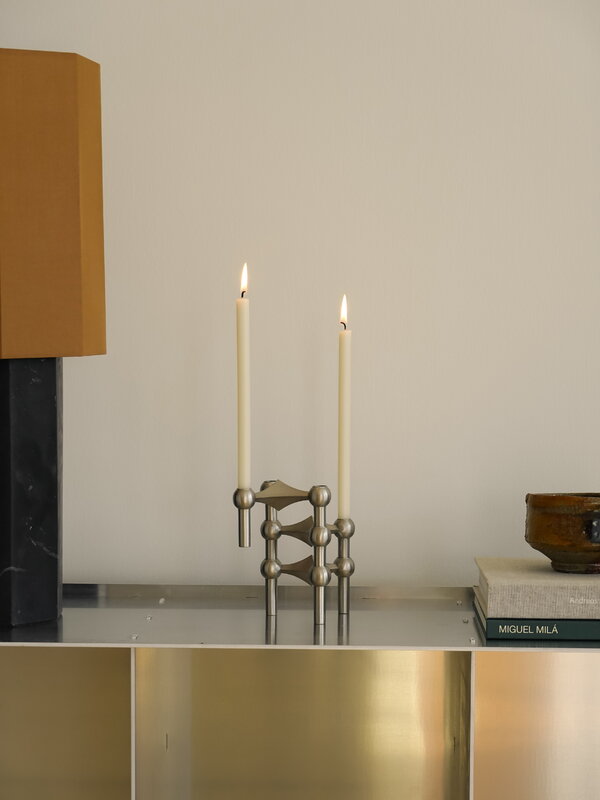 STOFF Copenhagen STOFF Nagel candleholder, brushed chrome, view 6