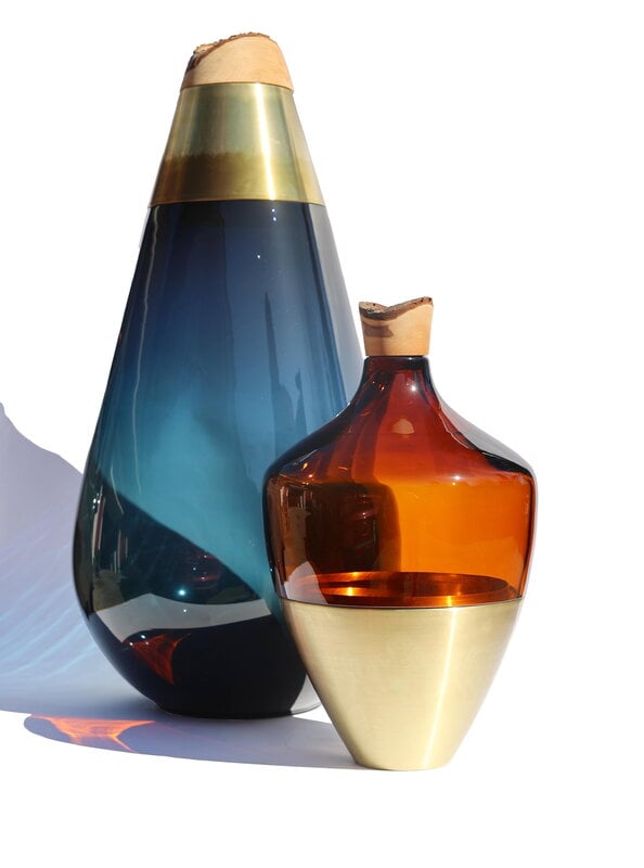 Utopia & Utility India Large II stacking vessel, amber - brass, decoration image